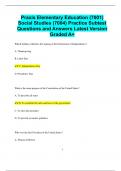 Praxis Elementary Education &lpar;7001&rpar; Social Studies &lpar;7004&rpar; Practice Subtest Questions and Answers Latest Version  Graded A&plus;