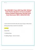 Nur 2502 MDC 3 Exam 2025 Prep With 100 Real Exam Practice Questions and Correct Verified Answers Graded A Rasmussen