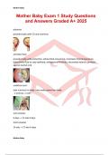 Mother Baby Exam 1 Study Questions and Answers Graded A&plus; 2025