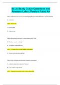 SLLA Study Guide Questions and Answers Latest Version Rated A&plus;