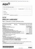  Actual 2024 AQA GCSE ENGLISH LANGUAGE 8700&sol;1 Paper 1 Question Paper &plus; Mark Scheme &plus; Insert  Actual 2024 AQA GCSE ENGLISH LANGUAGE 8700&sol;1 Paper 1 Explorations in creative reading and writing  Merged Question Paper &plus; Mark Scheme &plus; Insert 