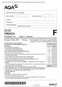  Actual 2024 AQA GCSE FRENCH 8658&sol;LF Paper 1 Merged Question Paper &plus; Mark Scheme  Actual 2024 AQA GCSE FRENCH 8658&sol;LF Paper 1 Listening Foundation Tier Merged Question Paper &plus; Mark  Scheme &lpar;with Listening Test Transcript&rpar; 