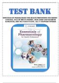 Test Bank for Essentials of Pharmacology for Health Professions 9th Edition (Cengage, 2022) by Bruce Colbert, Adam James and Elizabeth Katrancha, Isbn no; 9780357618301, all 27 Chapters Covered