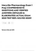 Maryville Pharmacology Exam 1  Prep COMPREHENSIVE QUESTIONS AND VERIFIED ANSWERS &lpar;DETAILED & ELABORATED&rpar; ACTUAL EXAM 2025 TEST 100&percnt; SOLVED 2025&excl;&excl;