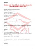 Mother-Baby Exam 3 Study Guide Questions with Correct Detailed Answers 2025