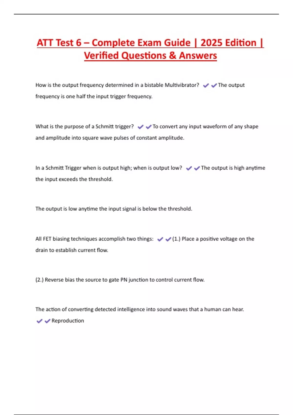 ATT Test 6 – Complete Exam Guide | 2025 Edition | Verified Questions ...