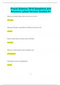 Praxis Science 7814 Questions and Answers Latest Version Graded A&plus;