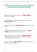 MCPHS Anatomy & Physiology Exam 2 latest 2025 WITH  ACTUAL QUESTIONS AND CORRECT ANSWERS