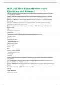 NUR 167 Final Exam Review study Questions and Answers