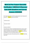 Medi-Cal Peer Support Specialist Certification 1 MODULE 8 Recovery Tools QUIZ Questions and Correct Answers 2025&sol;2026