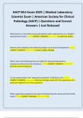 ASCP MLS Exam 2025 &vert; Medical Laboratory Scientist Exam &vert; American Society for Clinical Pathology &lpar;ASCP&rpar; &vert; Questions and Correct Answers &vert; Just Released