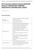 RN Community Health Nursing ELABORATED EXAM &lpar;A&plus; GRADED 100&percnt; VERIFIED&rpar; QUESTIONS & ANSWERS 2025 LATEST&excl;&excl;
