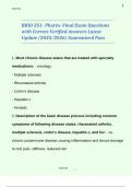 BIOD 351- Pharm- Final Exam Questions with Correct Verified Answers Latest Update &lpar;2025&sol;2026&rpar; Guaranteed Pass