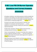 P-99 &sol; Low PSI Oil Burner Operator Questions and Correct Answers 2025&sol;2026