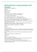 NUR 240 Exam 1 study Questions And Answers