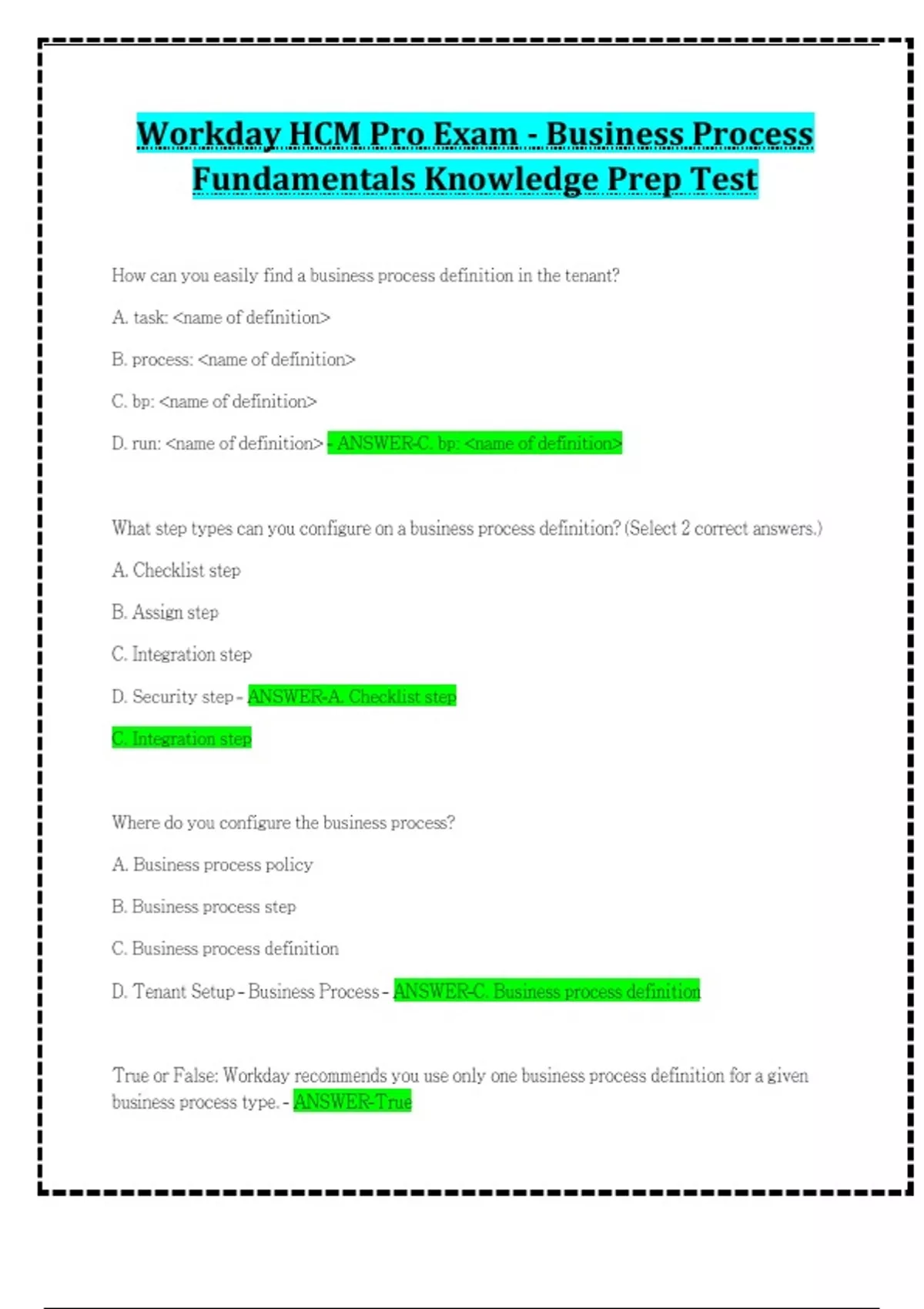 Human Capital Management (HCM) | Workday Practice Pack - Stuvia US