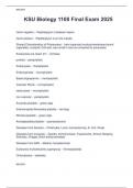 KSU Biology 1108 Final Exam 2025