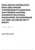 HOSA HEALTH INFORMATICS EXAM 2025 UPDATE&vert; COMPREHENSIVE QUESTIONS AND VERIFIED ANSWERS &lpar;COMPLETE SOLUTIONS&rpar; GUARANTEED&period; SUCCESS&vert;GRADE A&plus;&excl;&excl; &lpar;100&percnt; ACCURATE&rpar; GET IT RIGHT&excl;&excl;