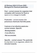 A2 Biology AQA 5&period;5 Exam 2025 - Biological & Chemical pesticides