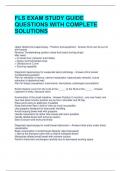 FLS EXAM STUDY GUIDE QUESTIONS WITH COMPLETE SOLUTIONS 