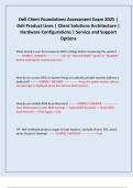 Dell Client Foundations Assessment Exam 2025 &vert; Dell Product Lines &vert; Client Solutions Architecture &vert; Hardware Configurations &vert; Service and Support Options