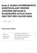 Exam 2&colon; NU606 COMPREHENSIVE QUESTIONS AND VERIFIED ANSWERS &lpar;DETAILED & ELABORATED&rpar; ACTUAL EXAM 2025 TEST 100&percnt; SOLVED 2025&excl;&excl;