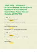  ISYE 6501 - Midterm 1 &sol; Accurate Expert Verified 100&plus; Questions & Answers for Guaranteed Pass &vert; Newest Update&comma; 2025-2026