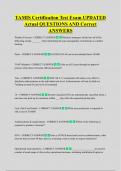 TAMIS Certification Test Exam UPDATED  Actual QUESTIONS AND Correct  ANSWERS