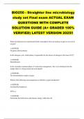 BIO250 - Straighter line microbiology study set Final exam ACTUAL EXAM QUESTIONS WITH COMPLETE SOLUTION GUIDE &lpar;A&plus; GRADED 100&percnt; VERIFIED&rpar; LATEST VERSION 2025&excl;&excl;
