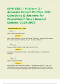 ISYE 6501 - Midterm 2 &sol; Accurate Expert Verified 150&plus; Questions & Answers for Guaranteed Pass &vert; Newest Update&comma; 2025-2026  