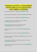 Progressive Care RN A v1 Exam Updated  STUDYGUIDE ACTUAL QUESTIONS  AND CORRECT ANSWERS