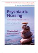 Test Bank for Psychiatric Nursing&colon; Contemporary Practice&comma; 7th North American Edition by Mary Ann Boyd and Rebecca Ann Luebbert &vert;All Chapters Covered&vert;