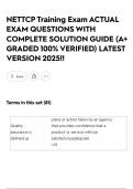 NETTCP Training Exam ACTUAL EXAM QUESTIONS WITH COMPLETE SOLUTION GUIDE &lpar;A&plus; GRADED 100&percnt; VERIFIED&rpar; LATEST VERSION 2025&excl;&excl;