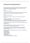 Financial Counseling Exam 2 Questions and 100&percnt; Correct Answers