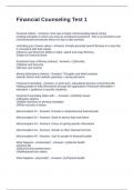 Financial Counseling Test 1 Exam Questions With 100&percnt; Correct Answers 