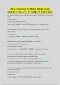 NCC-Maternal Newborn Study Exam  QUESTIONS AND CORRECT ANSWERS