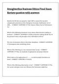 Straighterline Business Ethics Final Exam Review question with answers