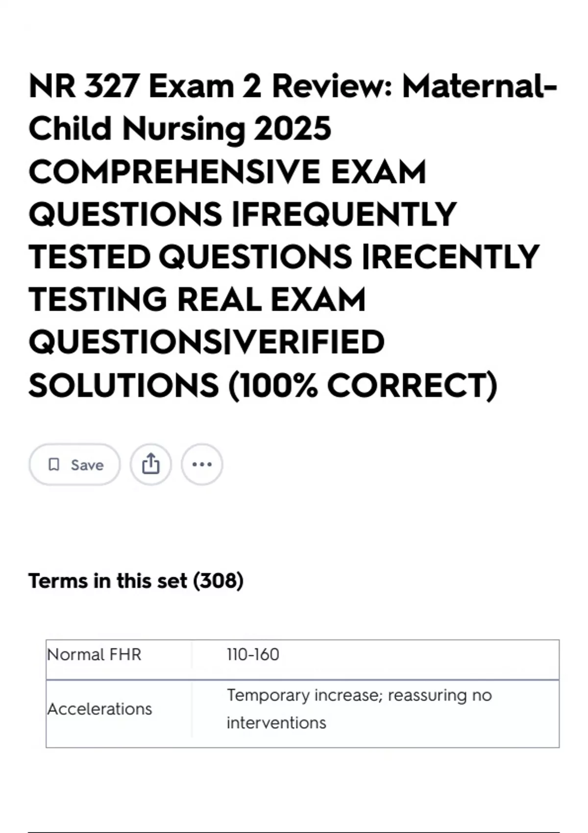 NR 327 Exam 2 Review: Maternal-Child Nursing 2025 COMPREHENSIVE EXAM ...