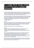 FL 5 AAMC MCAT EXAM LATEST QUESTIONS WITH CORRECT ANSWERS 
