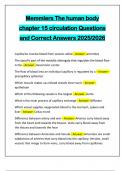 Memmlers The human body chapter 15 circulation Questions and Correct Answers 2025&sol;2026