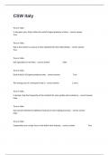 CSW Italy Actual Exam Questions Correct Detailed Answers Guaranteed Success&period;