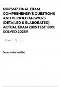 NURS617 FINAL EXAM COMPREHENSIVE QUESTIONS AND VERIFIED ANSWERS &lpar;DETAILED & ELABORATED&rpar; ACTUAL EXAM 2025 TEST 100&percnt; SOLVED 2025&excl;&excl;