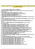 SOFTBALL RULES AND FACTS EXAM QUESTIONS AND ANSWERS GRADED A&plus; LATEST UPDATE&period;