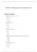 ATI TEAS 7 Mathematics Proctored Exam Package &ndash; 100&percnt; Accurate Questions & In-Depth Explanations