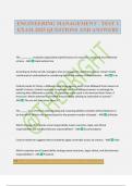 ENGINEERING MANAGEMENT - TEST 1 EXAM 2025 QUESTIONS AND ANSWERS