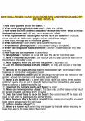 SOFTBALL RULES EXAM  QUESTIONS AND ANSWERS GRADED A&plus; LATEST UPDATE&period;