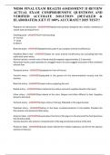 NR304 FINAL EXAM HEALTH ASSESSMENT II REVIEW ACTUAL EXAM COMPREHENSIVE QUESTIONS AND VERIFIED ACCURATE SOLUTION &lpar;DETAILED & ELABORATED&rpar; &vert;GET IT 100&percnt; ACCURATE&excl;&excl; 2025 TEST&excl;&excl;