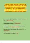 CSLB B LICENSE GENERAL CONTRACTOR EXAM QUESTIONS AND CORRECT DETAILED ANSWERS