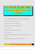 FULL REVIEW CRT&sol;RRT &lpar;NBRC&rpar; EXAM 2025 QUESTIONS AND ANSWERS