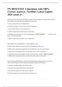 PN HESI EXIT 1 Questions with 100&percnt; Correct Answers &vert; Verified &vert; Latest Update 2025 rated A&plus;